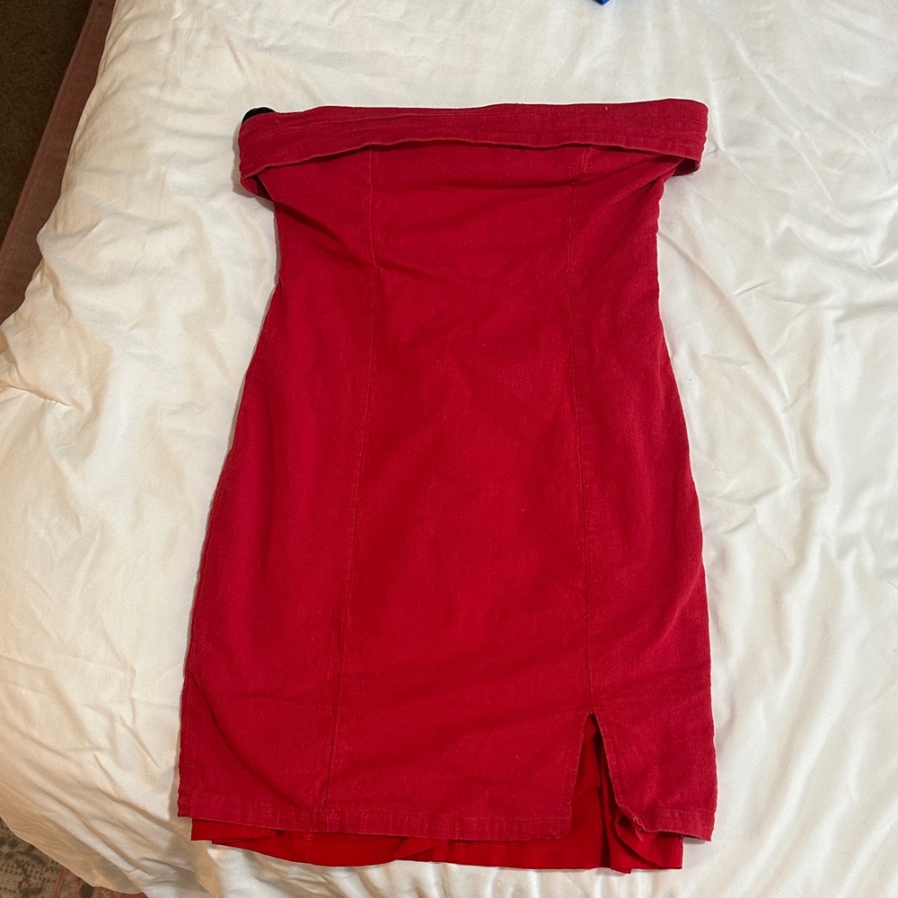 Hello Molly Strapless Red Dress